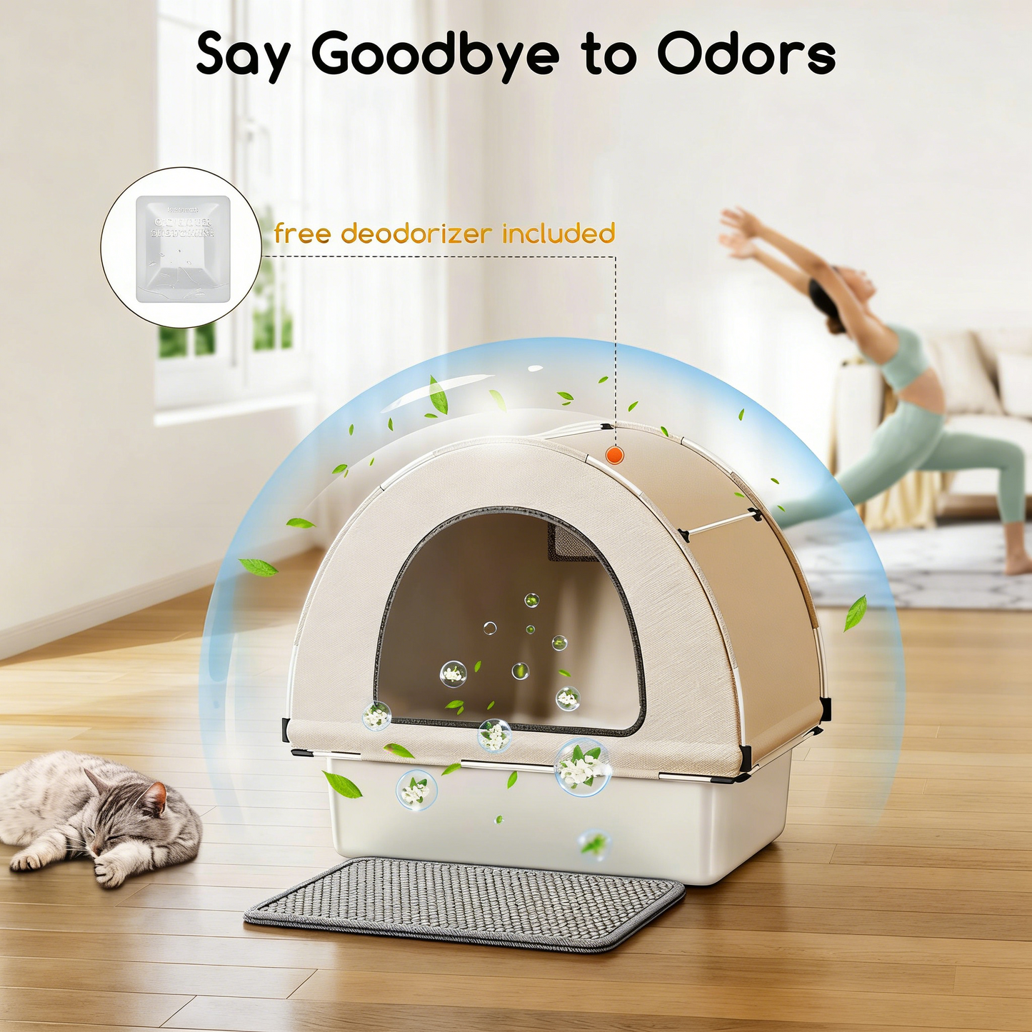 littercore 3-In-1 Stainless Steel Cat Litter Box With Lid