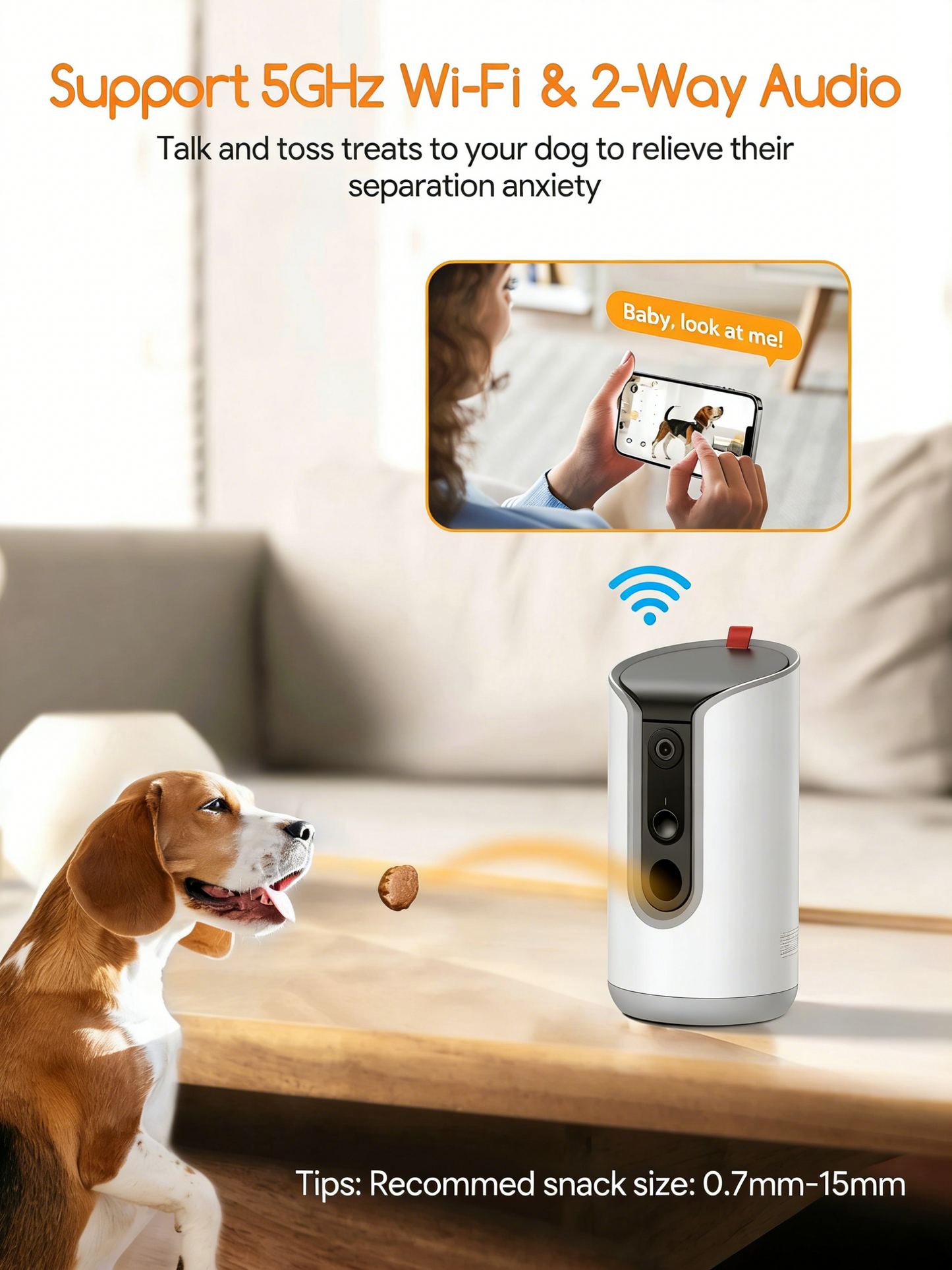 littercore Dog Treat Dispenser with 2K Camera