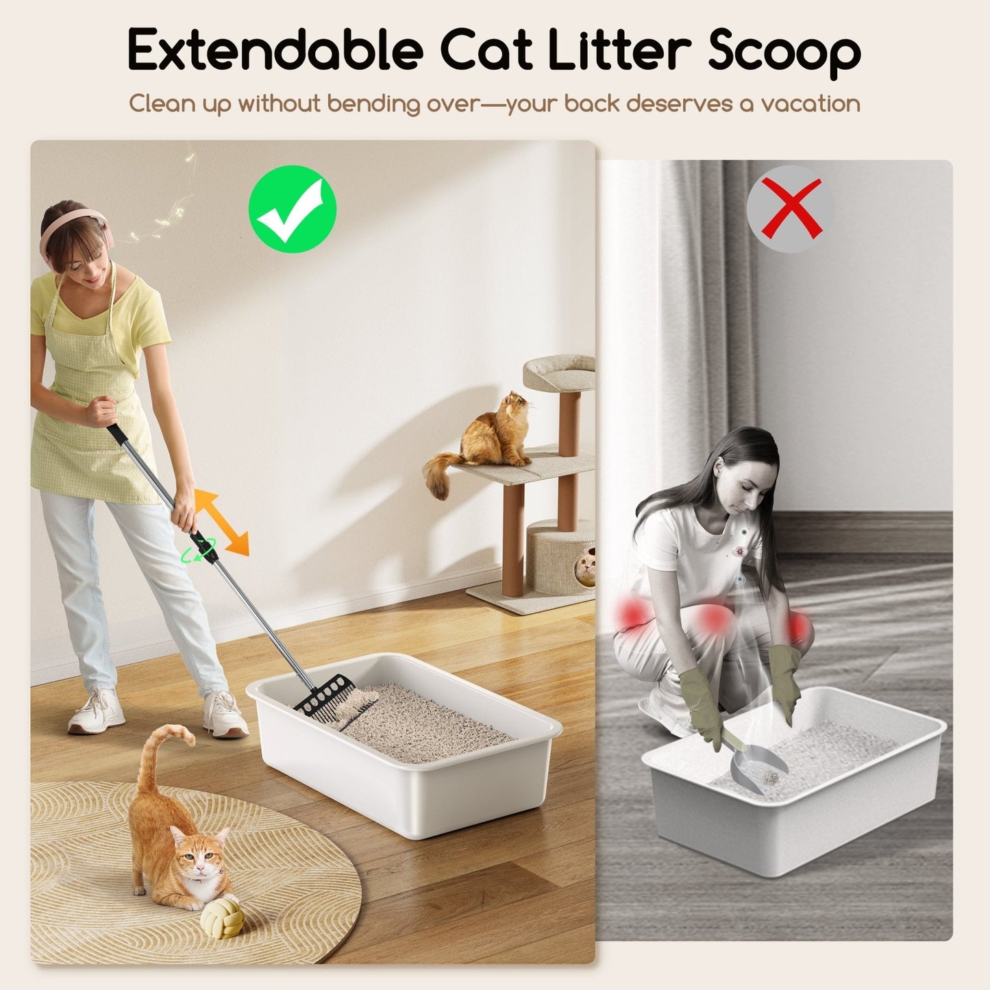 littercore 3-In-1 Stainless Steel Cat Litter Box With Lid