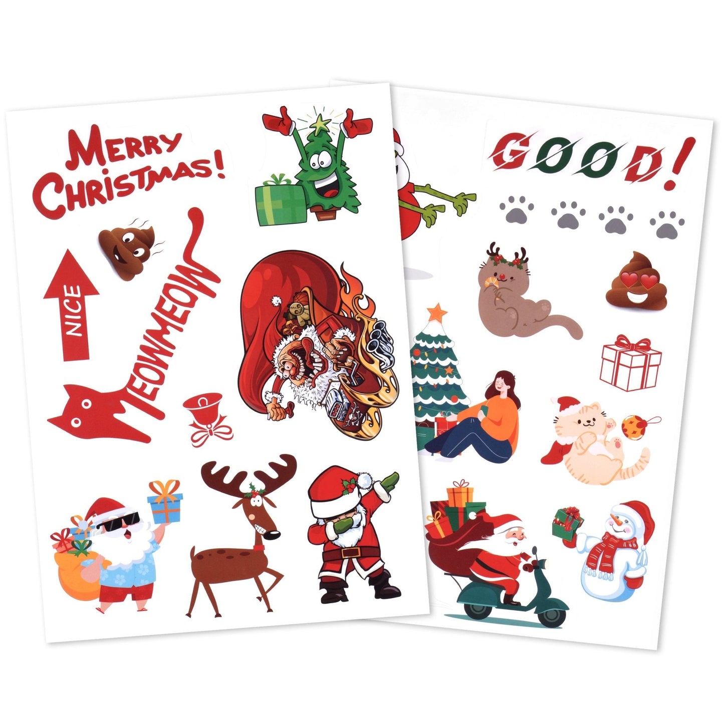 littercore Christmas Sticker Set | Cute Pet Holiday Stickers (2 Sheets)