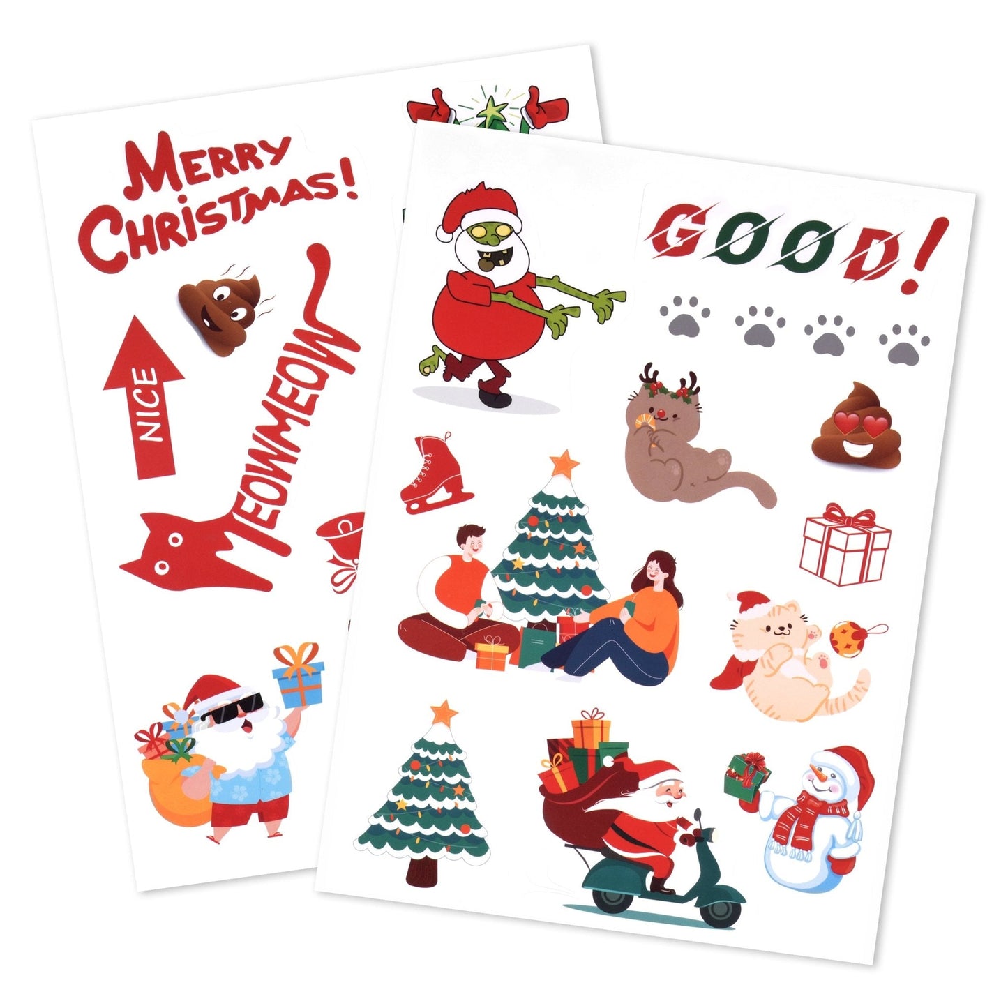 littercore Christmas Sticker Set | Cute Pet Holiday Stickers (2 Sheets)