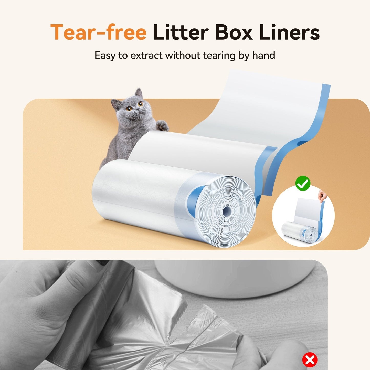 littercore Litter Box Liners – Roll Pack (20 Bags/Roll)