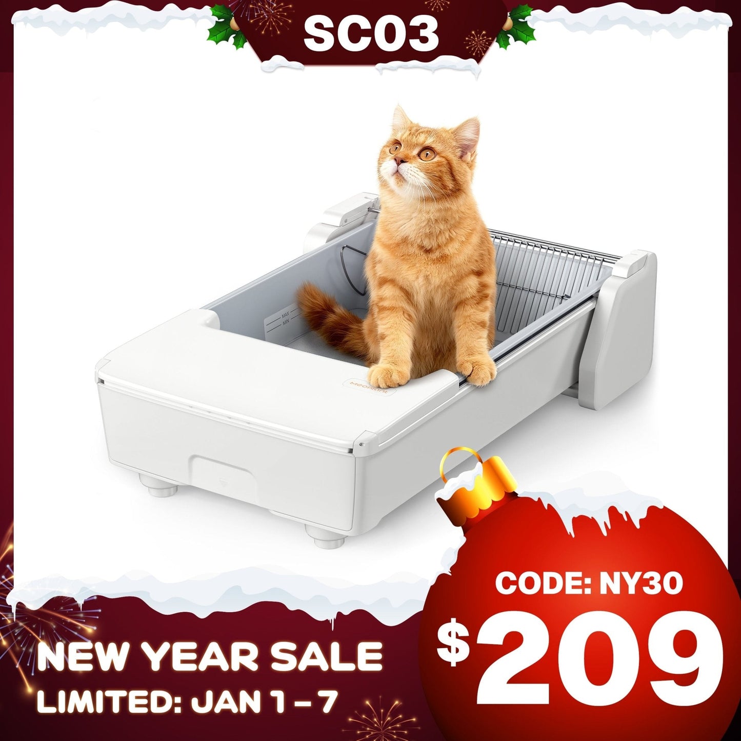 littercore Open Top Self-Cleaning Cat Litter Box – SC03