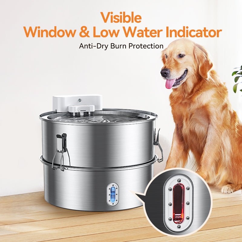 littercore Stainless Steel Dog Water Fountain-DF01