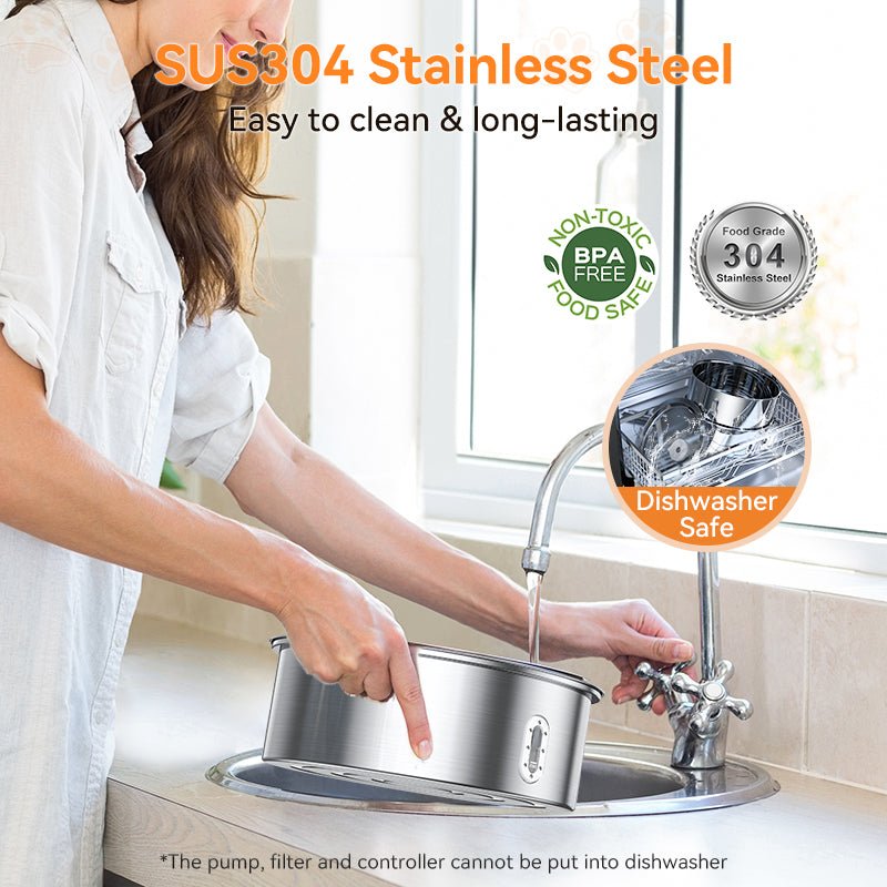 littercore Stainless Steel Dog Water Fountain-DF01