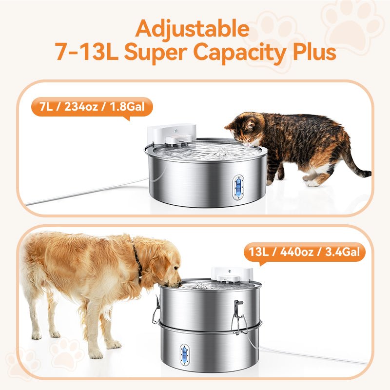littercore Stainless Steel Dog Water Fountain-DF01