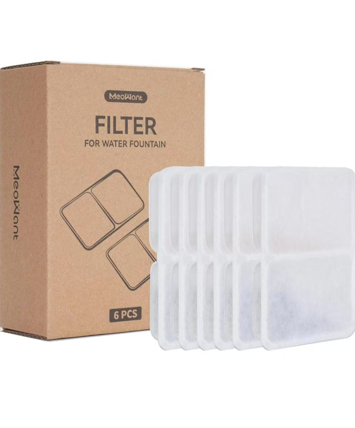 littercore Water Fountain MW-DF01 Filter Replacement, 6pcs